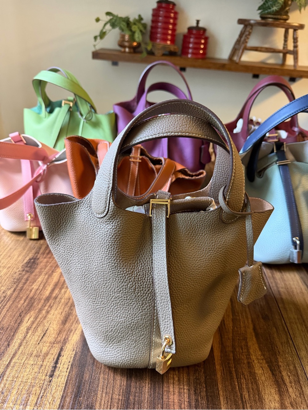Lot of 7 Mini Handbags made with GENUINE Cowhide Leather - Picture 12 of 17